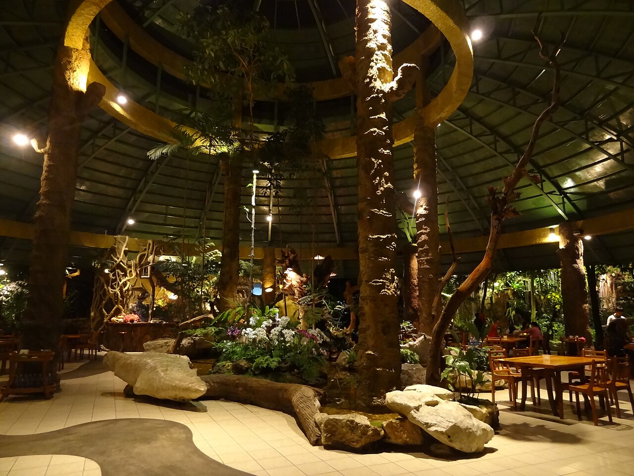 黑森林餐廳室內的樹林造景
